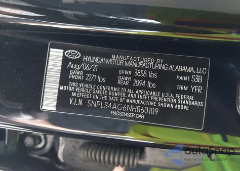 2022 Hyundai Elantra Sel из США, поврежденный, VIN 5NPLS4AG6NH060109